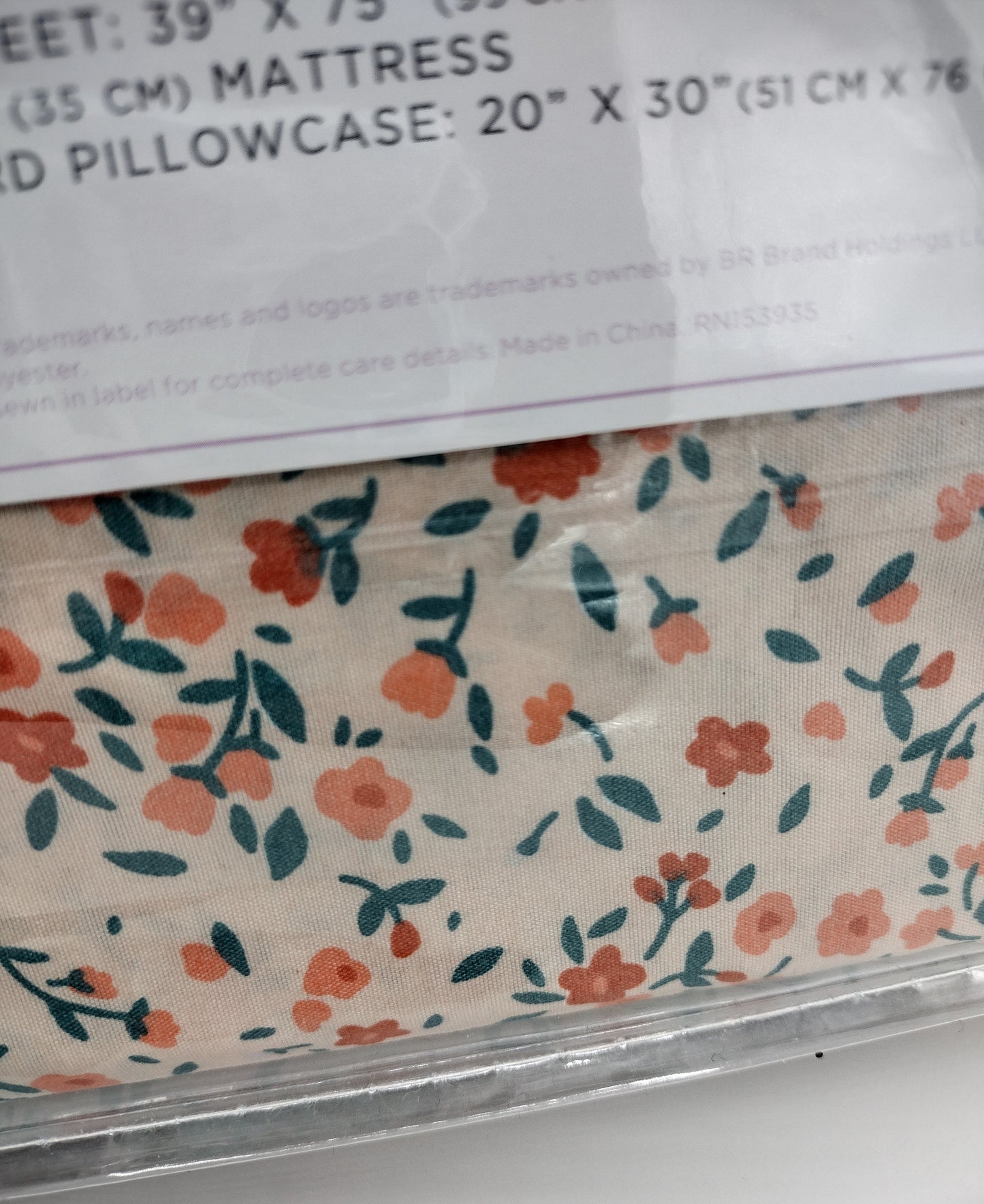 Girls 3 Piece Floral Sheet Set Size Twin NWT