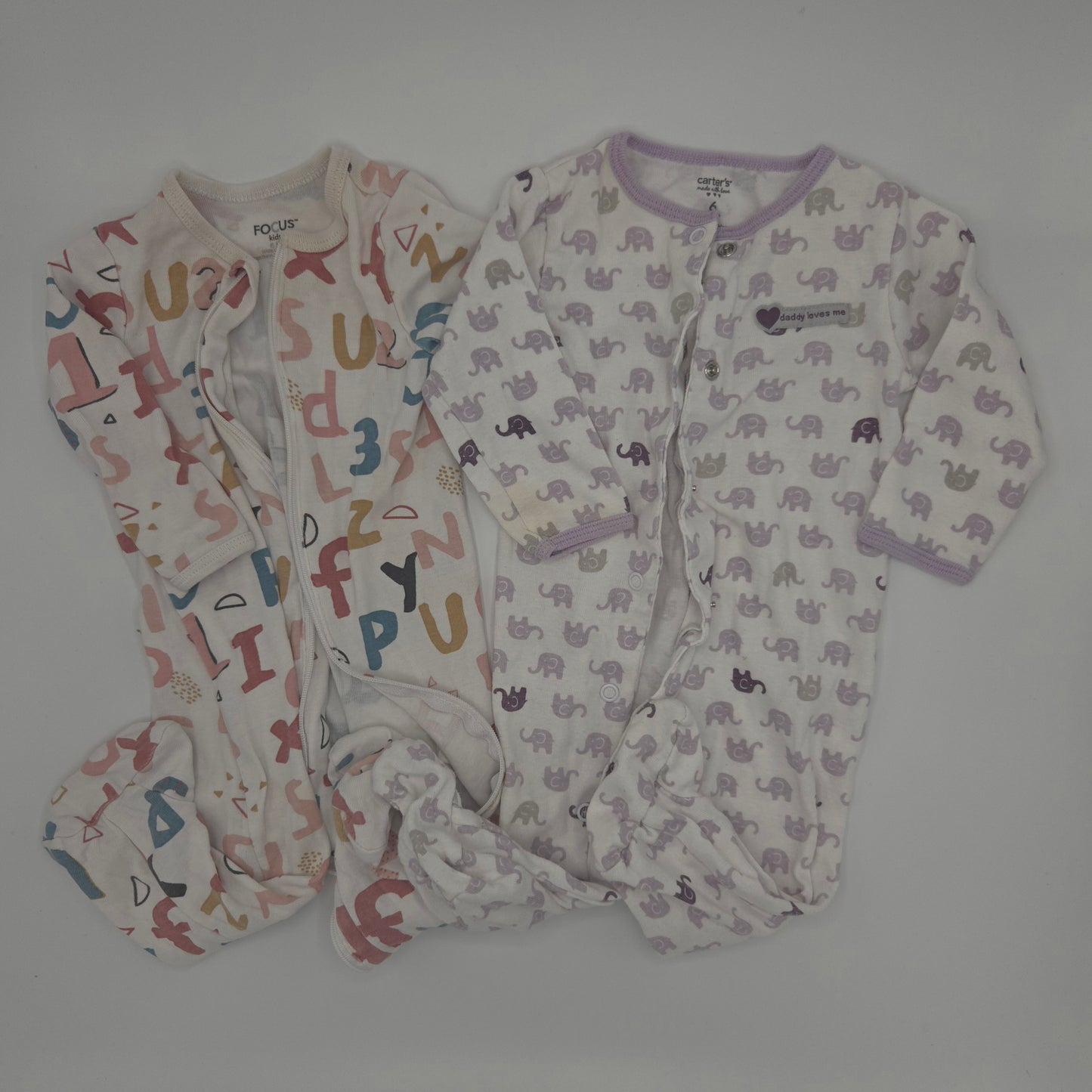 Baby Girl Footed Pajamas Size 6 Months Pre-Owned