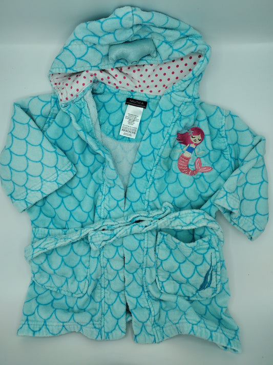 Toddler Girls Nautica Mermaid Bathrobe Size 3/4 Pre-Owned