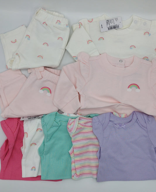 Baby Girl Clothes Bundle 9 Piece Size 0-3 Months NWT Rainbow